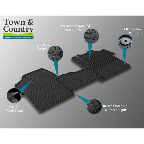 RUBBER MATS TO FIT PEUGEOT BOXER 2006 ON TOWN COUNTRY