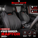 'Heavy Duty Covers' Ford Ranger Raptor Compatible Seat Covers 2022+ Tailored Fit