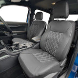 Car Seat Covers Leatherette Diamond Stitch Front Pair