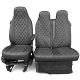 Car & Van Seat Covers Leather Style Front Pair