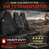 'Heavy Duty Covers' Universal Fit VW T5 Transporter 2003-2015 Compatible Seat Covers