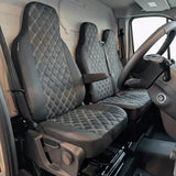 Car & Van Seat Covers Leather Style Front Pair