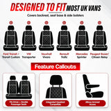 Car & Van Seat Covers Leather Style Front Pair