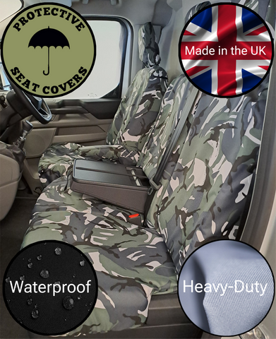 'PSC' Ford Transit Custom 2023+ Compatible Seat Covers Camo Print