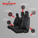 Ford Transit Custom 2013-2023 Compatible Seat Covers Tailored by Heavy Duty Covers