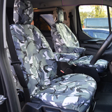Ford Transit Custom 2013-2023 Compatible Seat Covers Camo Print by HDC